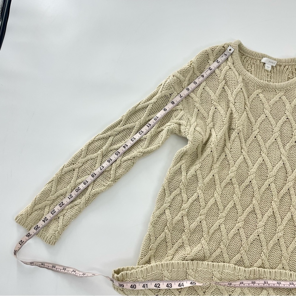 Gilmore Girls Rory Alternative Chunky Cable Knit Tan Fisherman Chunky Sweater S - Picture 10 of 14